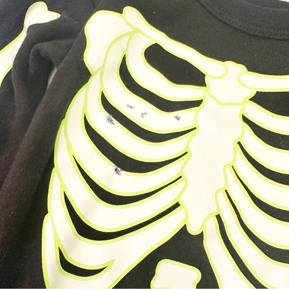 babyGap 100% Organic Cotton Glow-In-The-Dark Skeleton PJ Set Black 18-24M - Picture 4 of 7